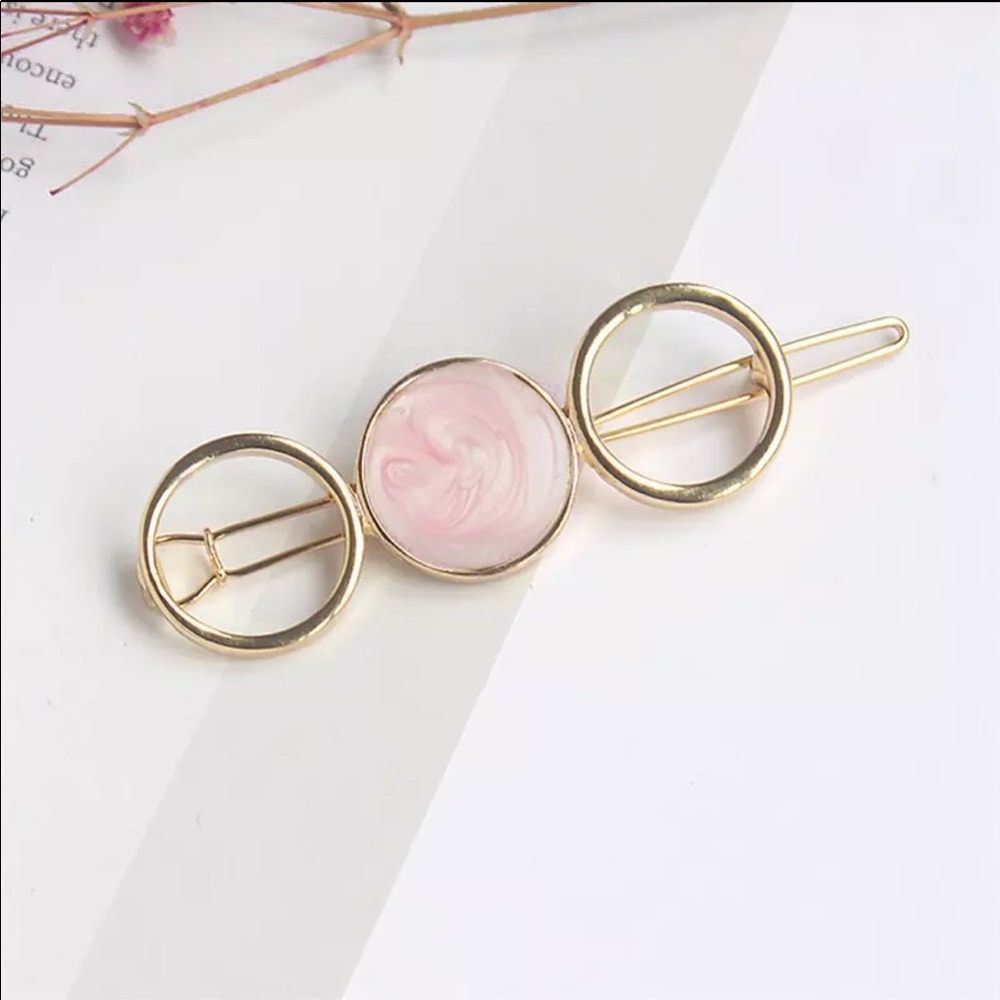🆕 Vintage Inspired Gold with Rose Round Hair Clips